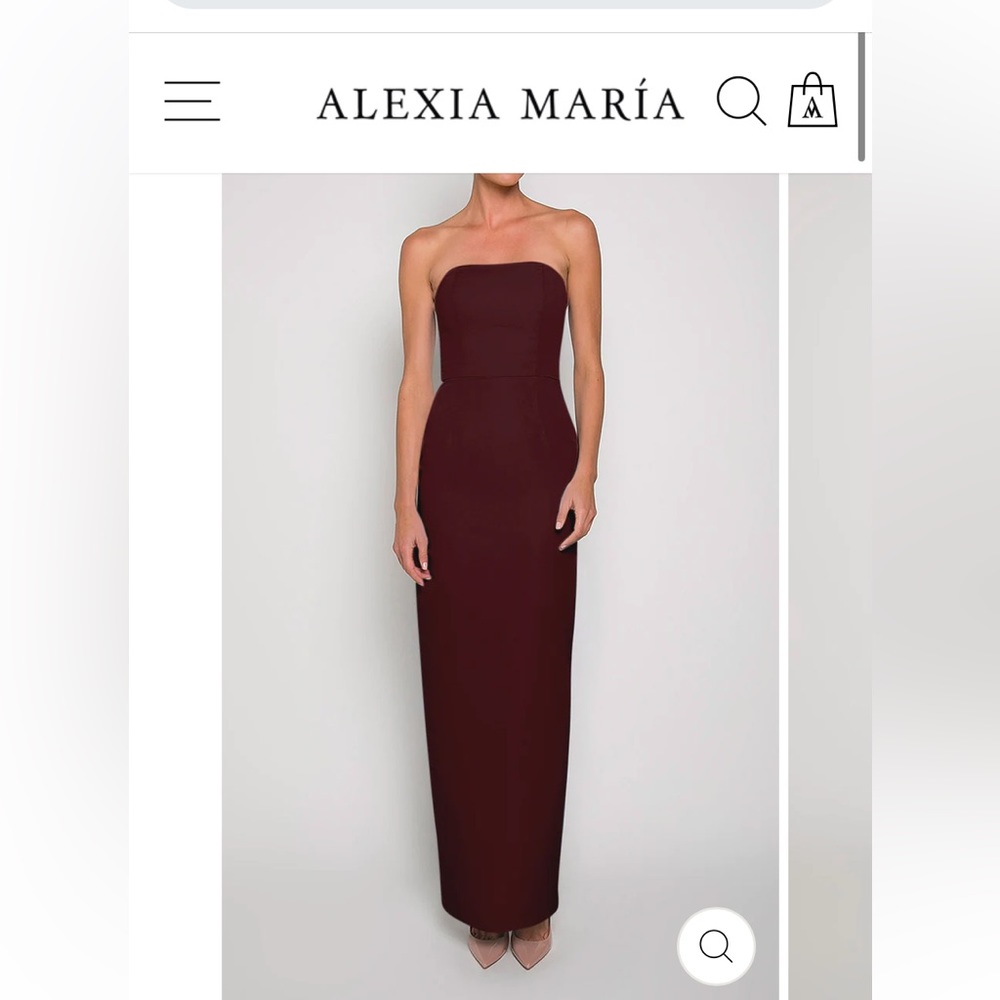 Alexia Maria Silk Faille Strapless Column Gown